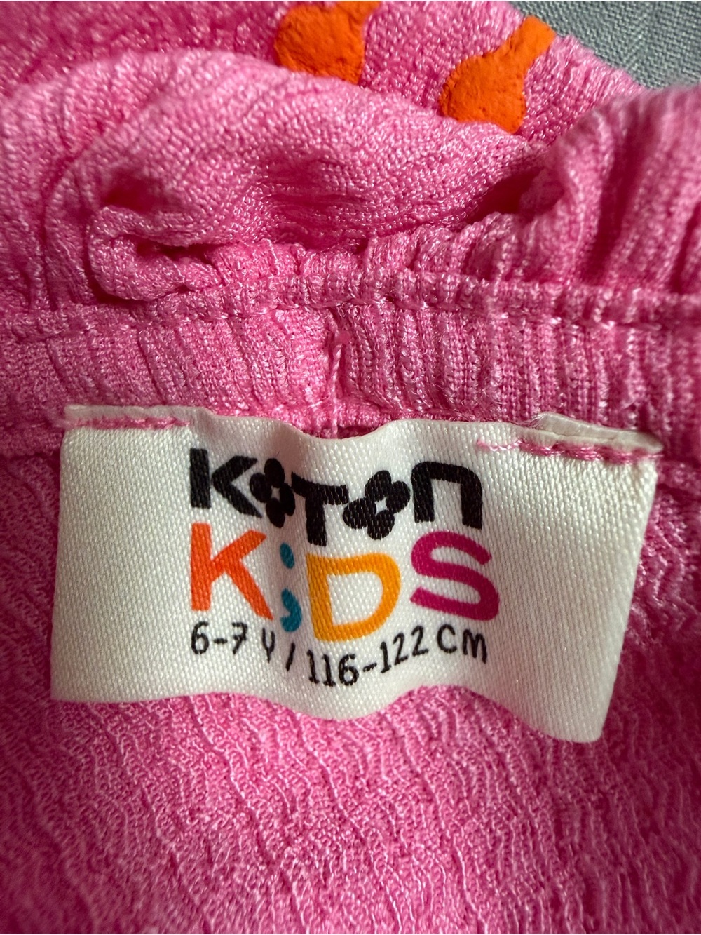 Girls Pink One-Shoulder Ruffle Embroidered Tank Top - Picture 3 of 3